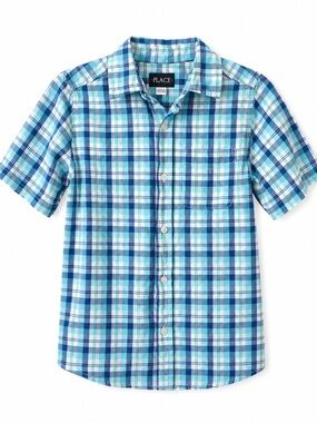 The Children’s Place | Boys Plaid Button-Up Shirt Size: M (7/8) Short Sleeve